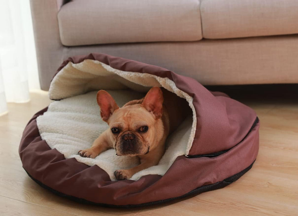 Coffee 25in Pack of 2 Shredded Memory Foam Pet Bed Cave H87785