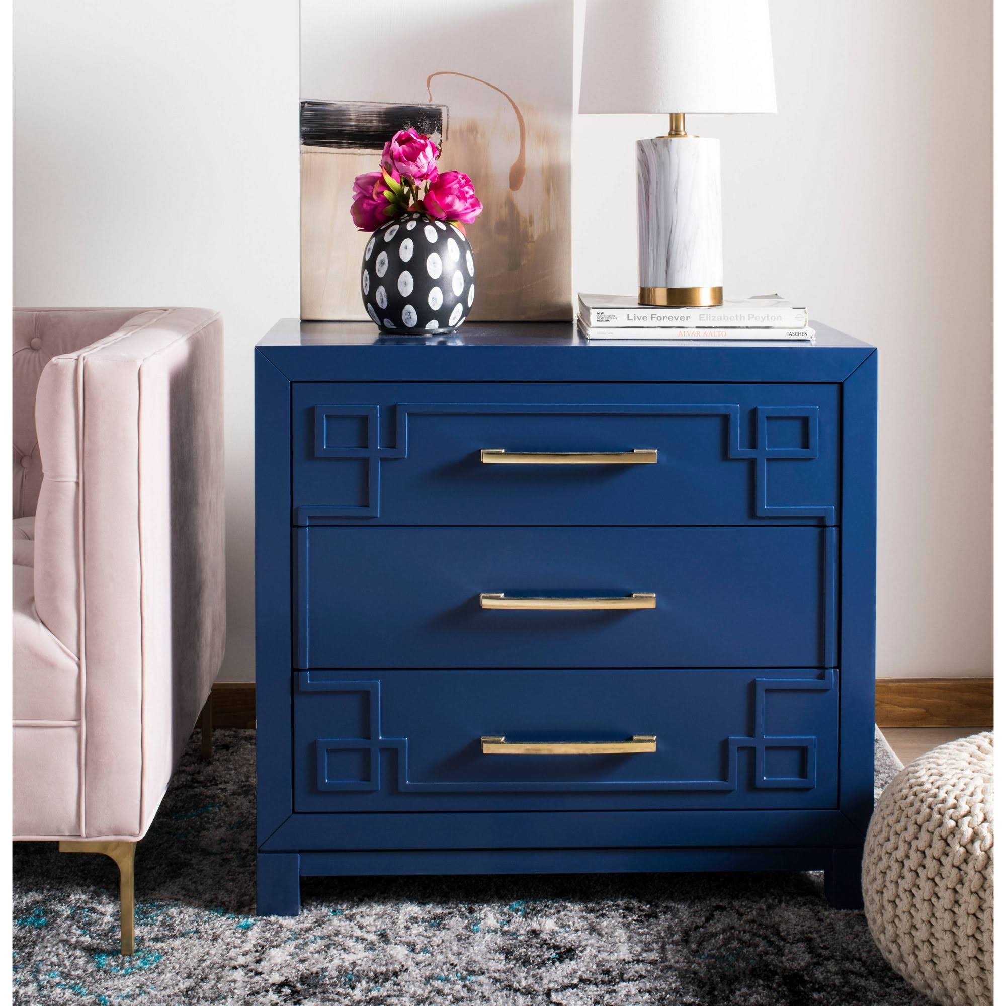 Blue/Gold 3 Drawer Chest H353