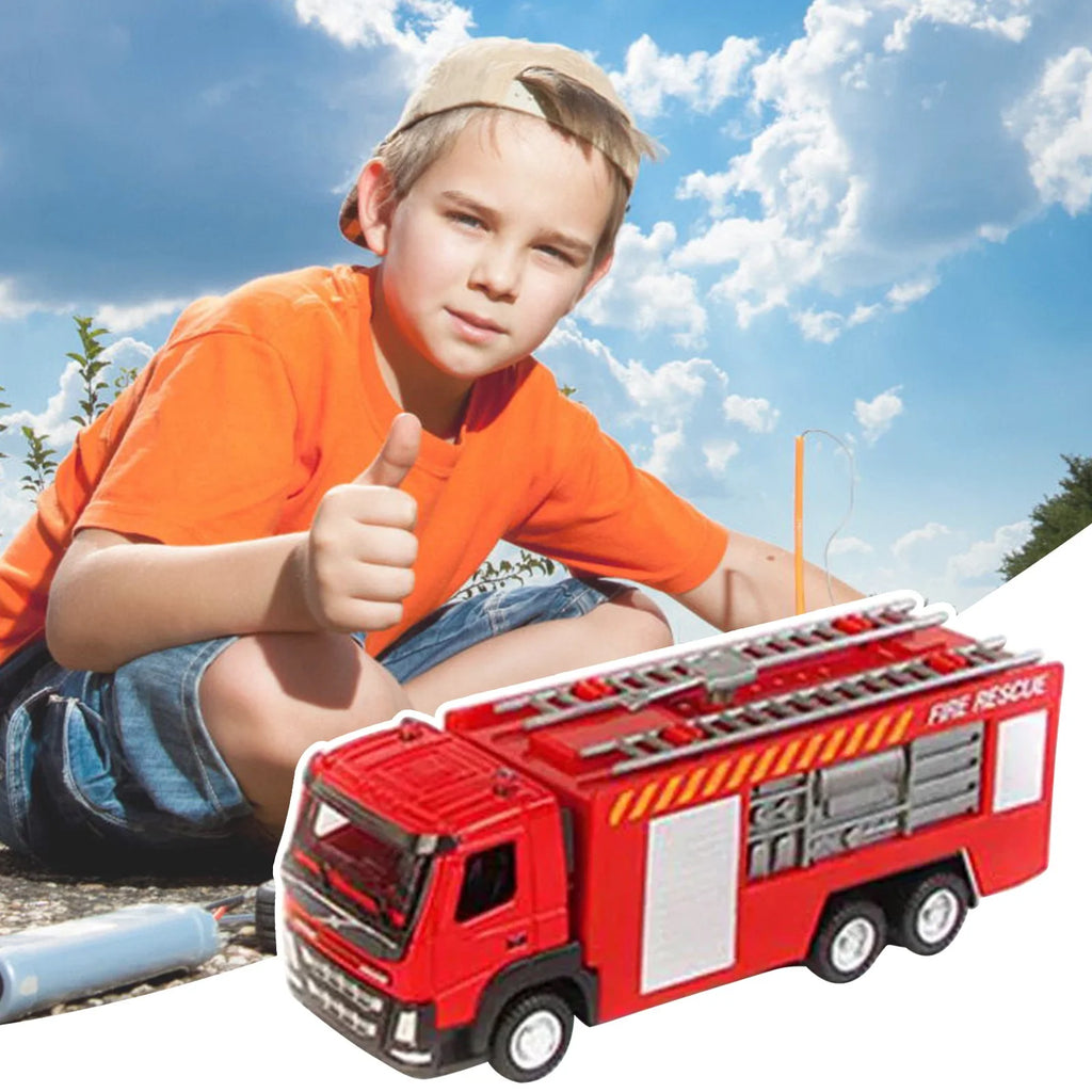 2Pc Metal Alloy Fire Ladder Truck Model 1:50 O2360