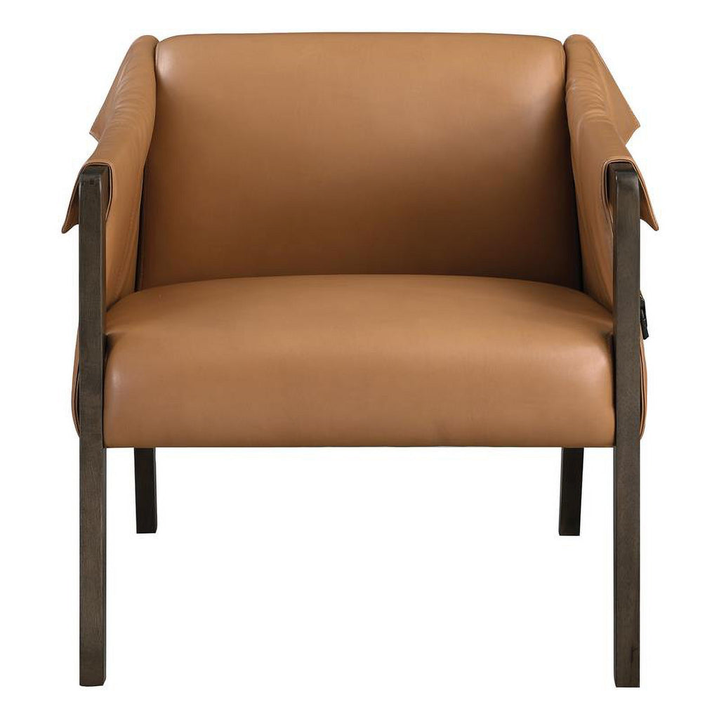 Faux Leather Accent Chair in Camel E80608