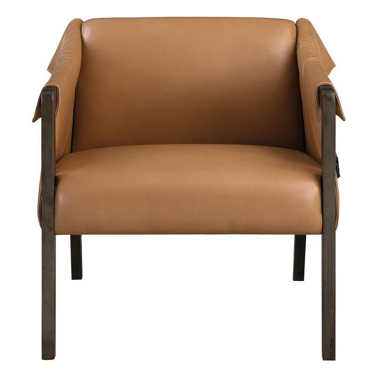 Faux Leather Accent Chair in Camel E80608