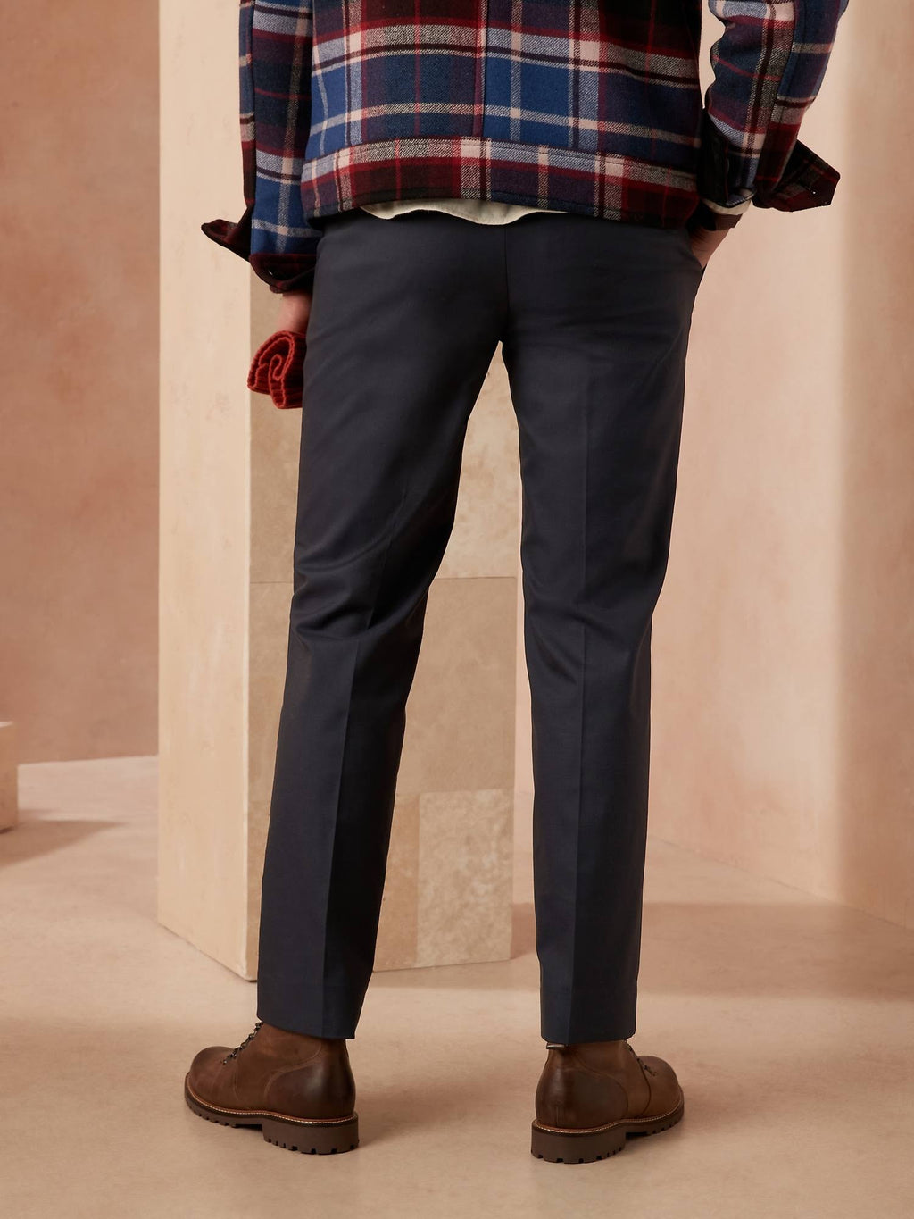 Navy Slim Stretch Cotton Pant 38W 32L Y110
