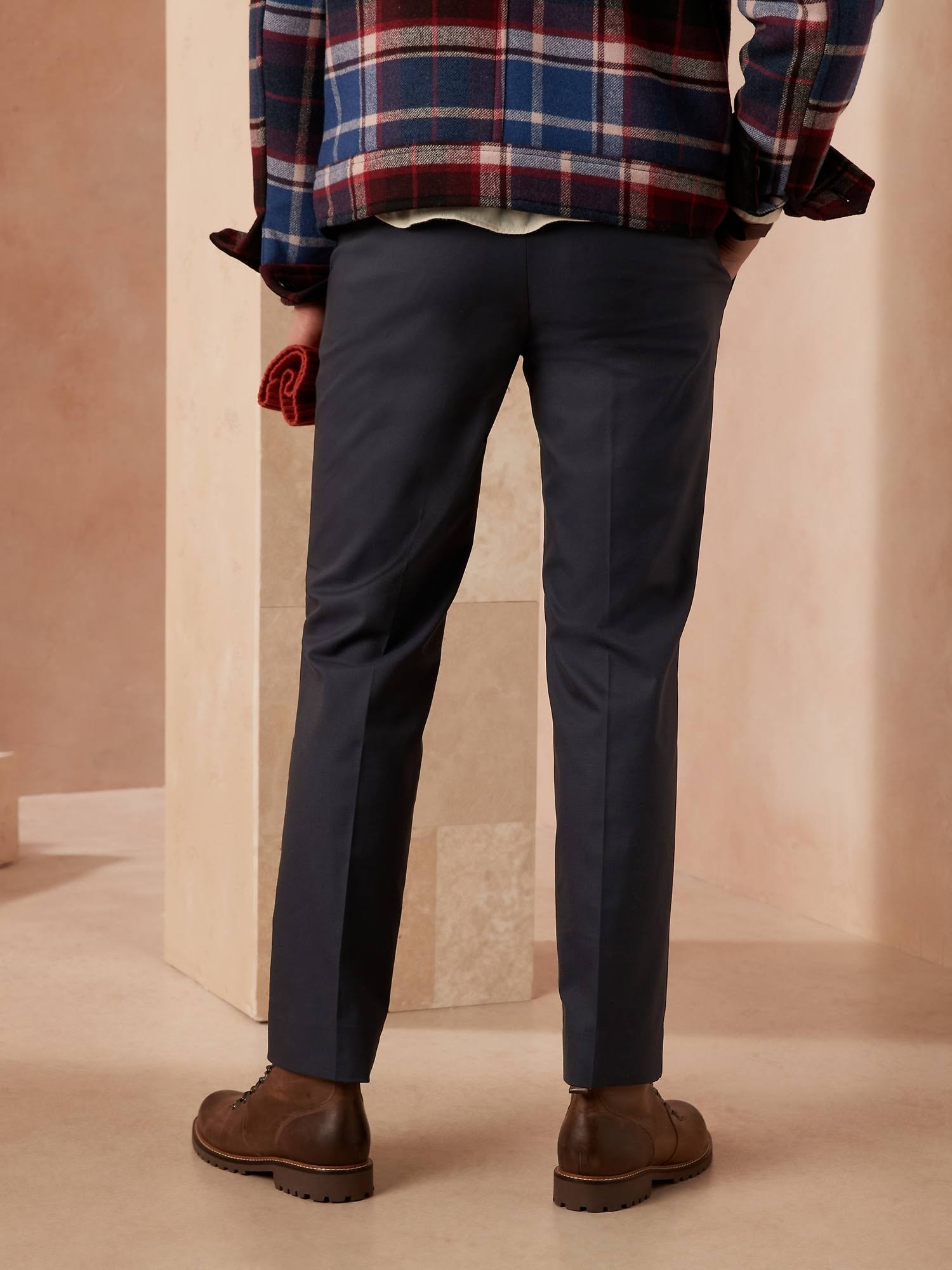 Navy Slim Stretch Cotton Pant 38W 32L Y110