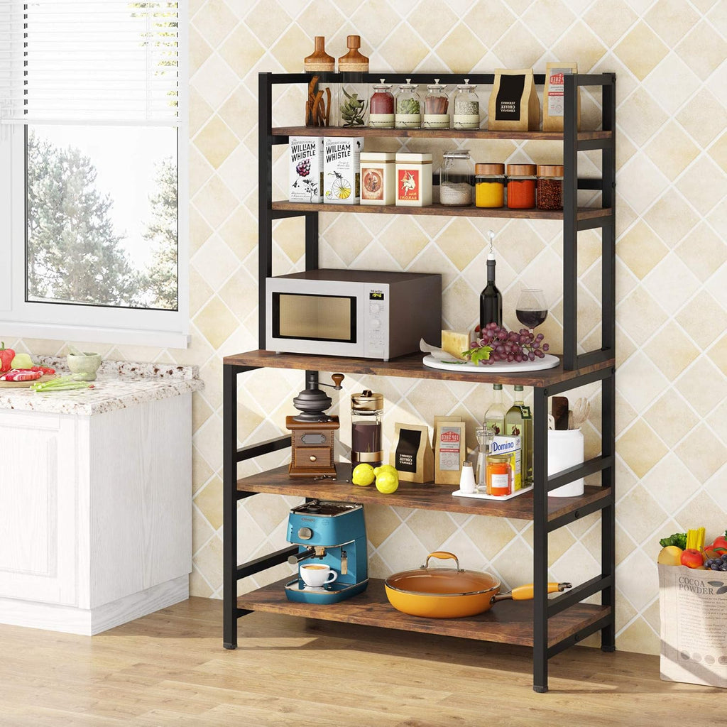 5-Tier Rustic Brown Kitchen Rack H4127