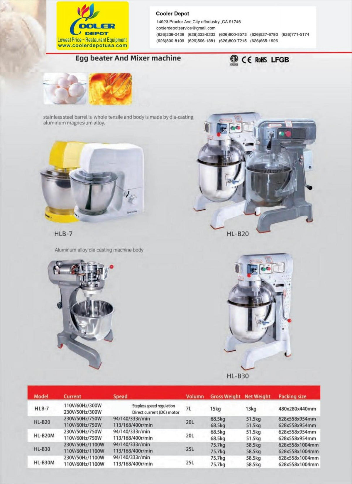 30 Qt Gear Driven Commercial Planetary Mixer W798348