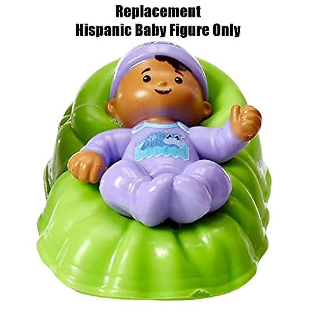 Hispanic Baby Figure with Green Basket and Purple Outfit K409