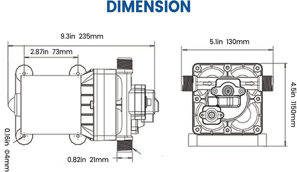 110V AC Water Pressure Pump 5.0GPM 55PSI Self Priming RV Water Pump K29600