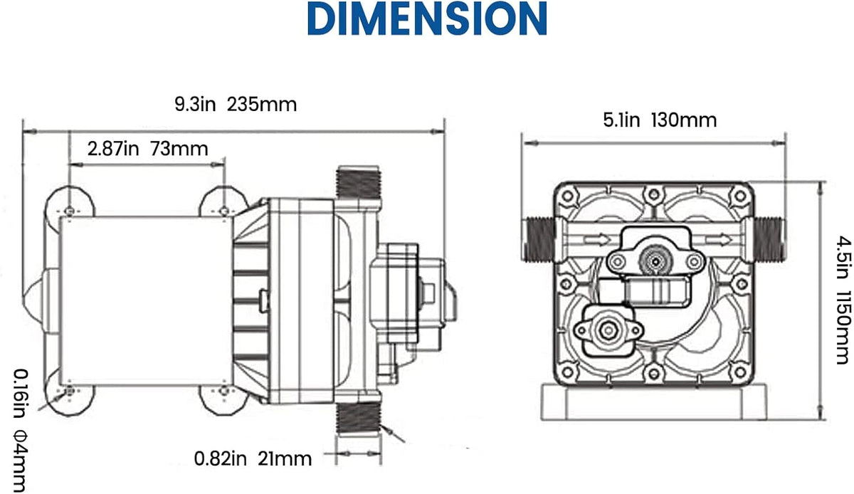 110V AC Water Pressure Pump 5.0GPM 55PSI Self Priming RV Water Pump K29600