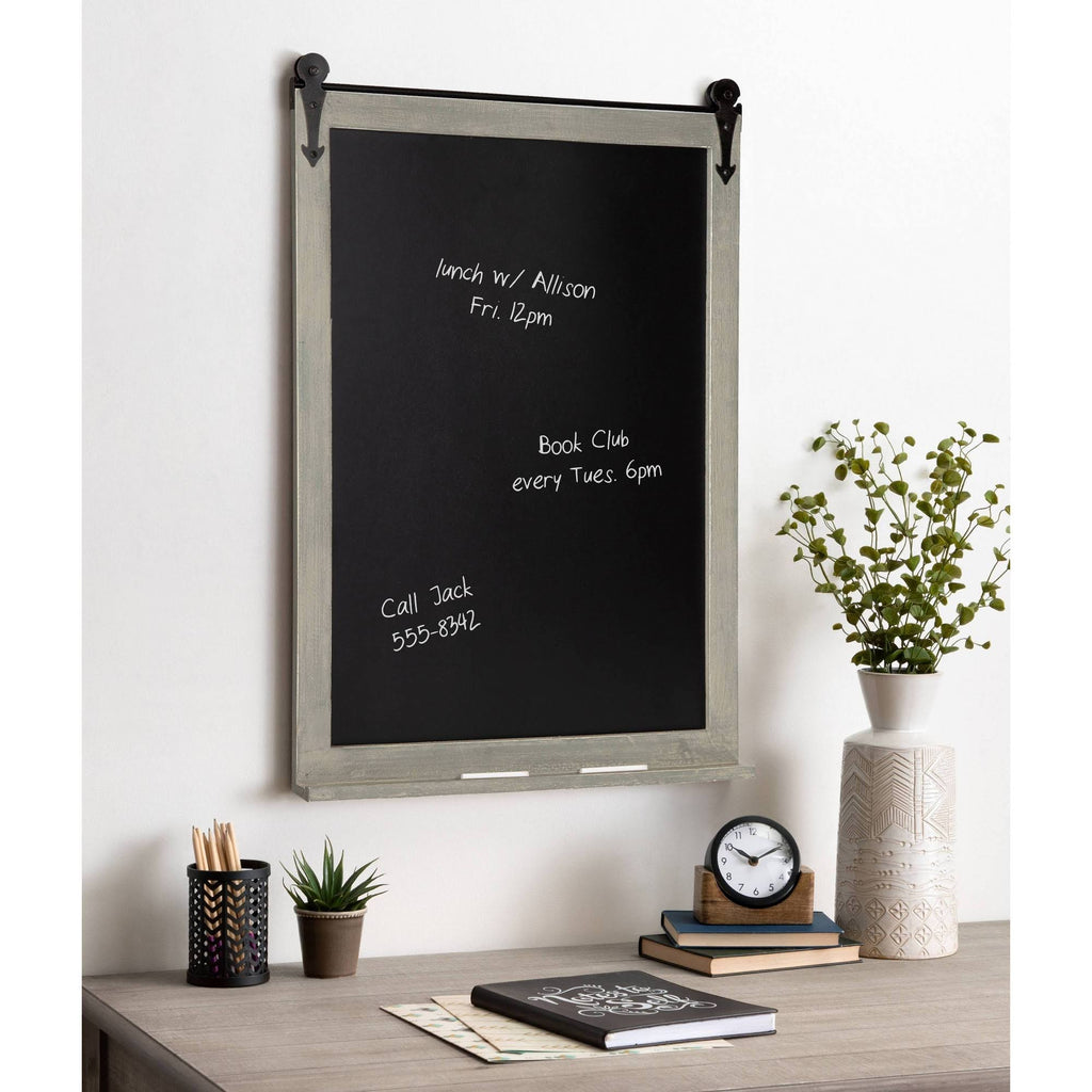 Gray Barn Door Wood-Framed Chalkboard X644