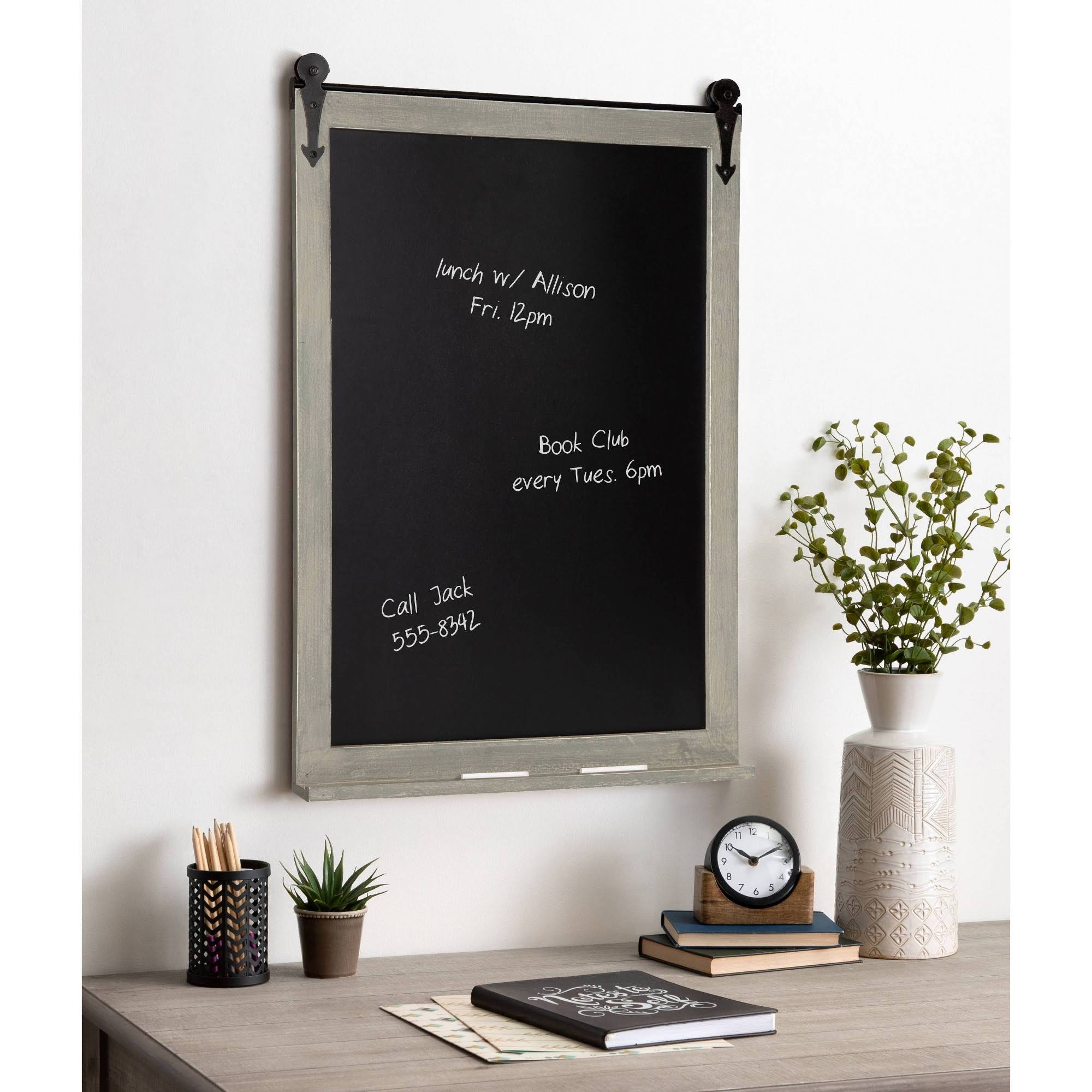 Gray Barn Door Wood-Framed Chalkboard X644