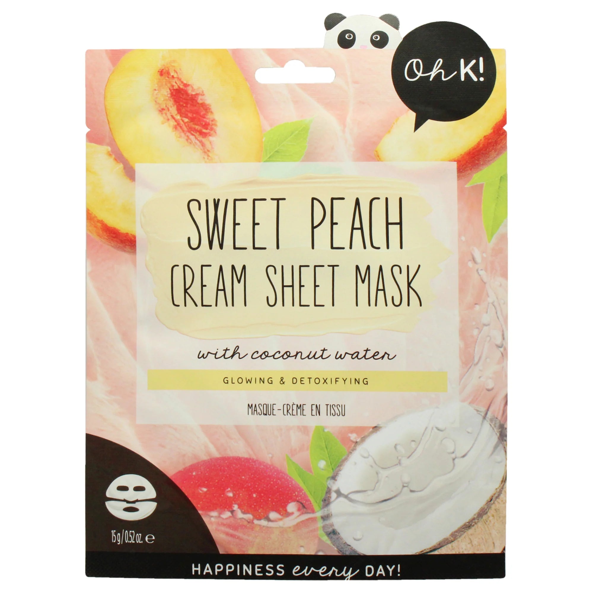 Cream Sheet Mask - Sweet Peach - 1 Pc Mask W1545