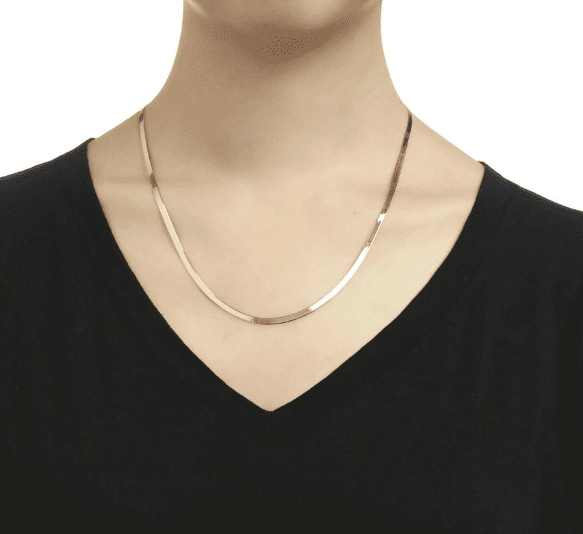 Sterling Silver Herringbone Chain Necklace 3MM, 16-24 inch O259