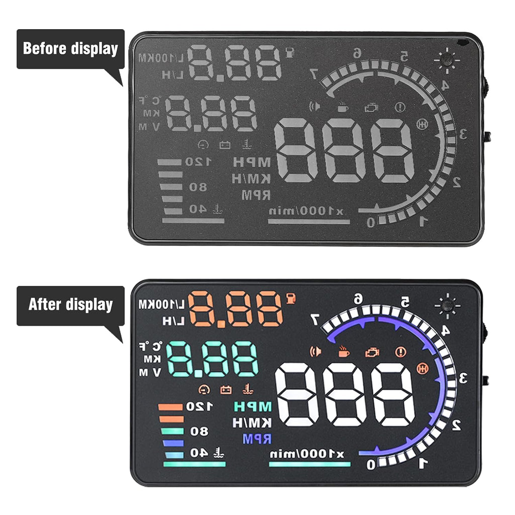Multi Color 5.5 inches Car HUD Head up Display with OBDII Interface, Pack of 2 V5808