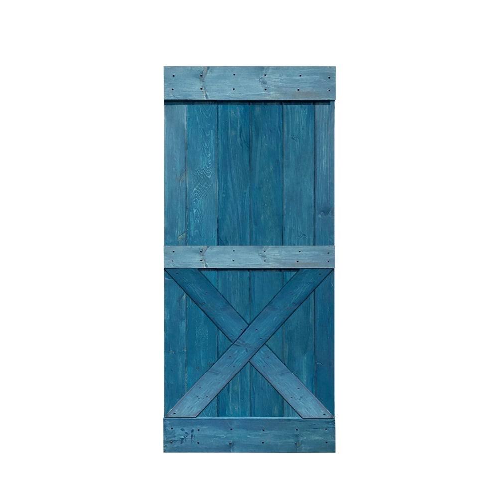 Distressed Colonial Maple Stained Solid Knotty Pine Wood Interior Sliding Barn Door Slab Q217