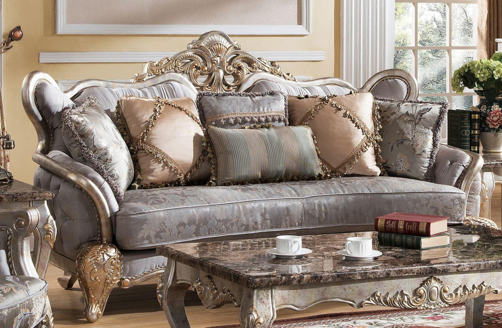 Metallic finish Wood Sofa Set 3Pcs Z8060