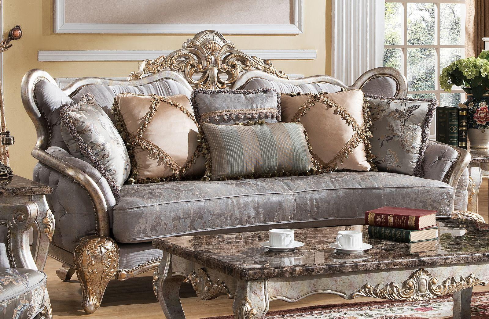 Metallic finish Wood Sofa Set 3Pcs Z8060