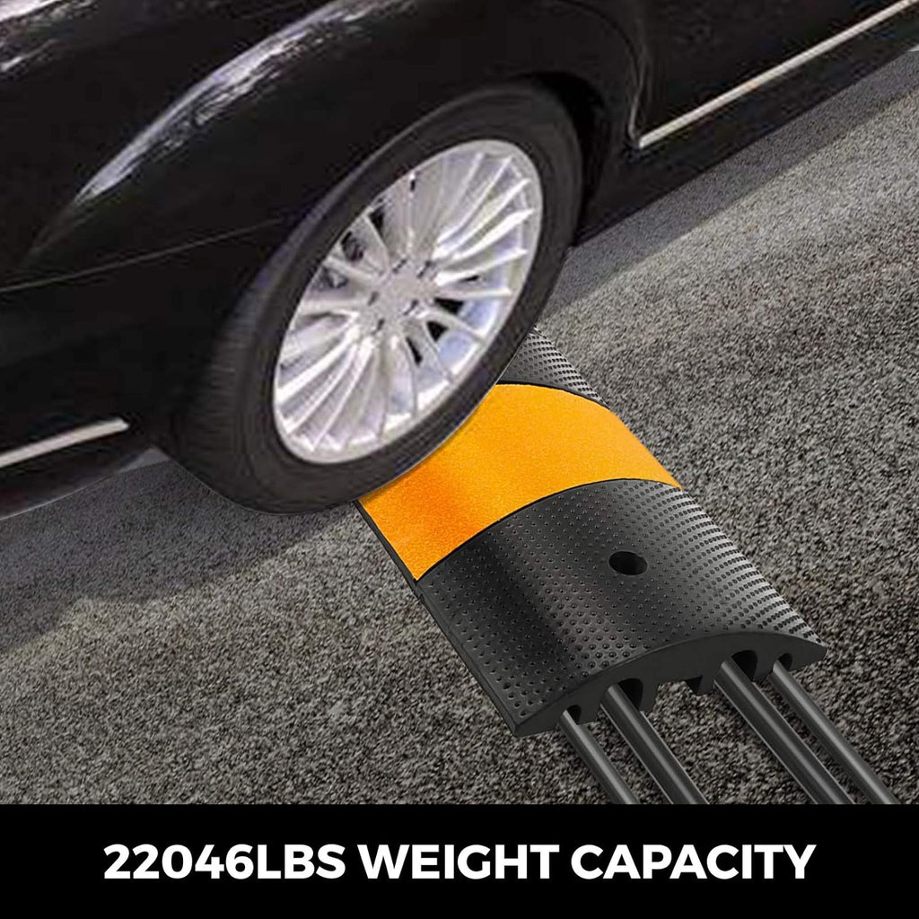 6 Feet Rubber Driveway Cable Protector Ramp 2-Channel C76406