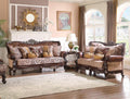 Cherry Finish Wood Sofa Set 2Pcs E345772