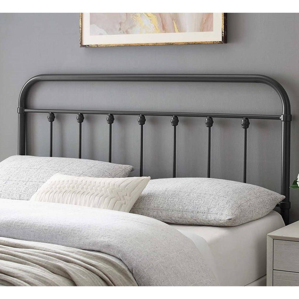 King Size Grey Metal Headboard W7829