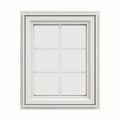 White Vinyl Right-Handed Casement Window with Colonial Grids D5938