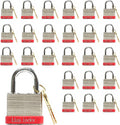 24 Keyed-Alike Padlocks with 1.25” Shackle, Hardened Steel Case, Brass Cylinder C497