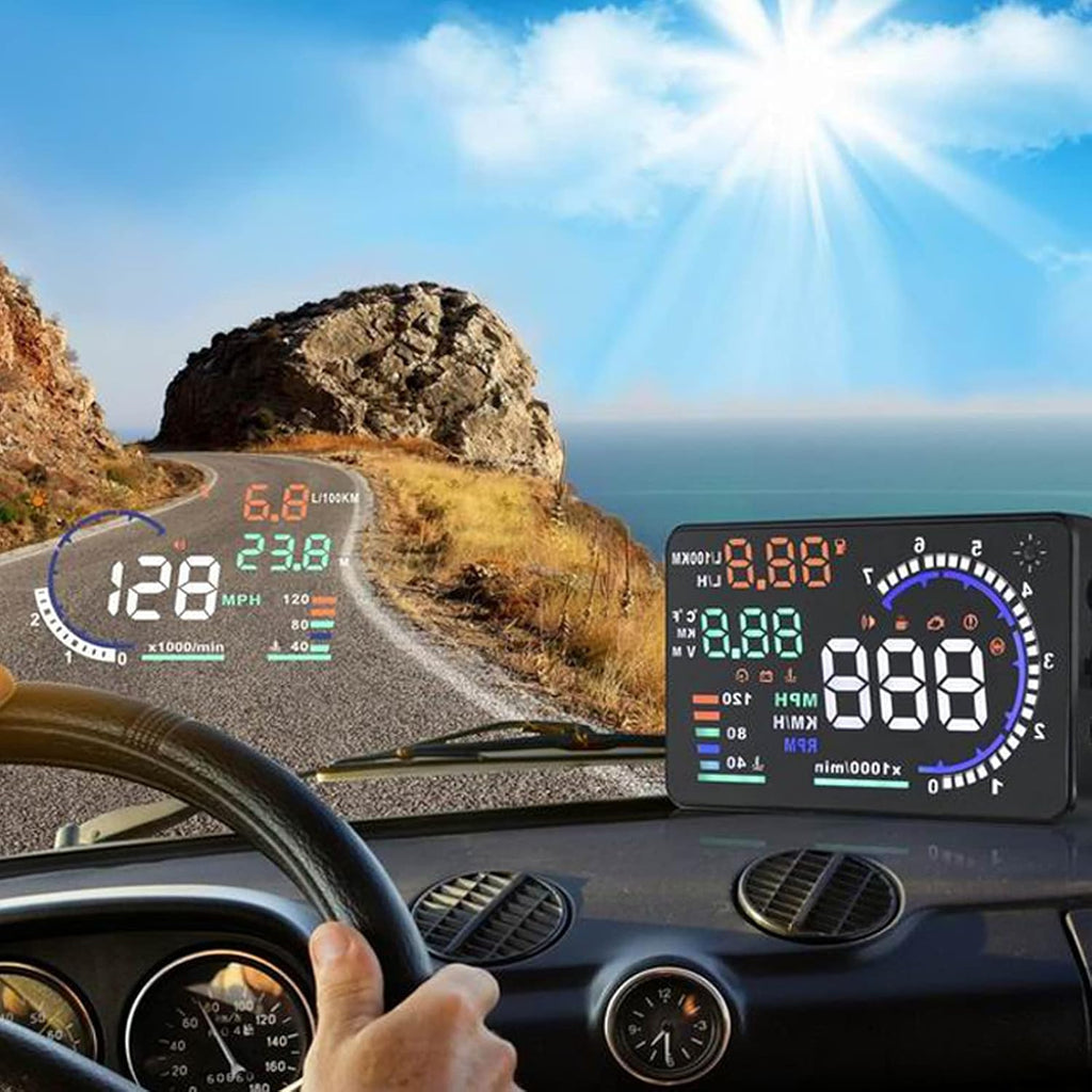 Multi Color 5.5 inches Car HUD Head up Display with OBDII Interface, Pack of 2 V5808