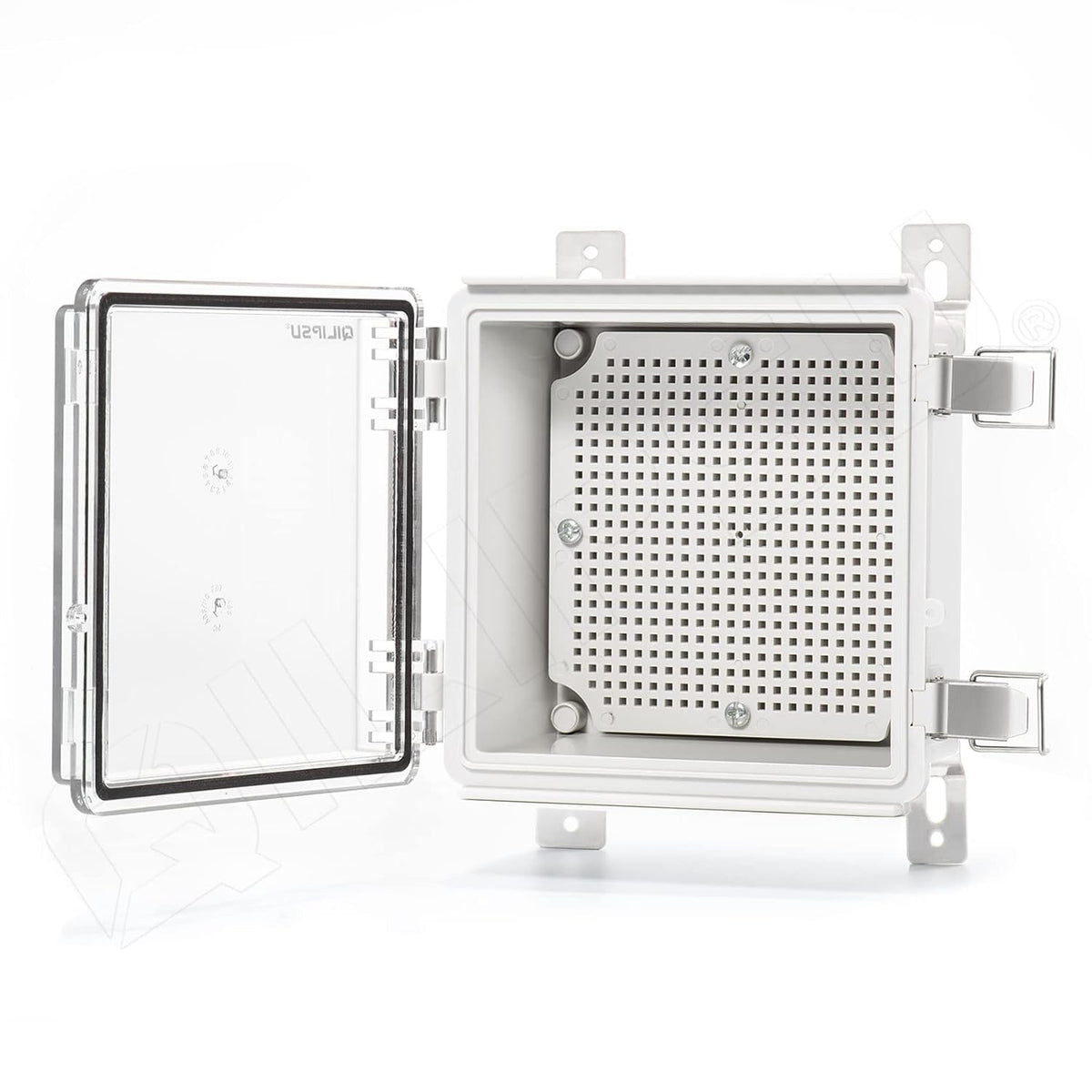 Junction Box with Mounting Plate, IP67 Waterproof ABS Plastic Grey I4991