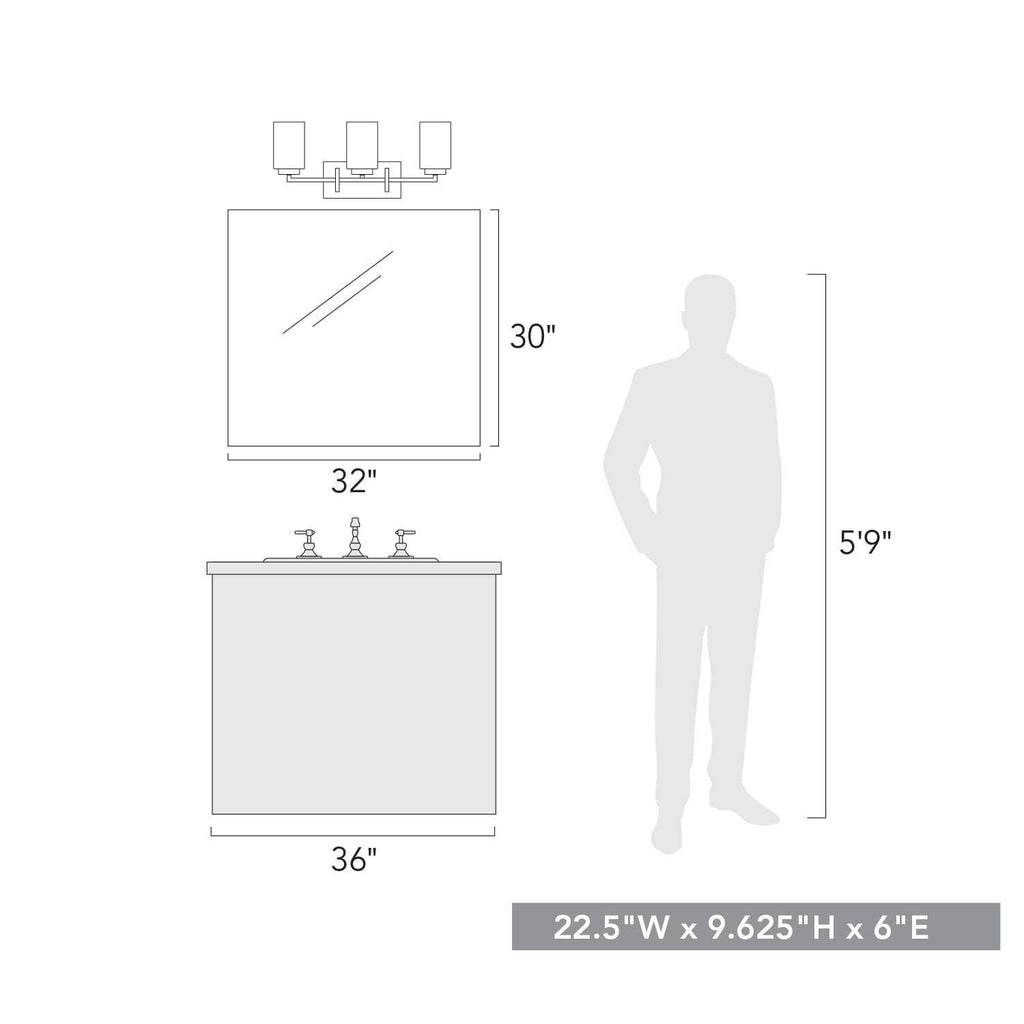 3 Light Bath Vanity X1075