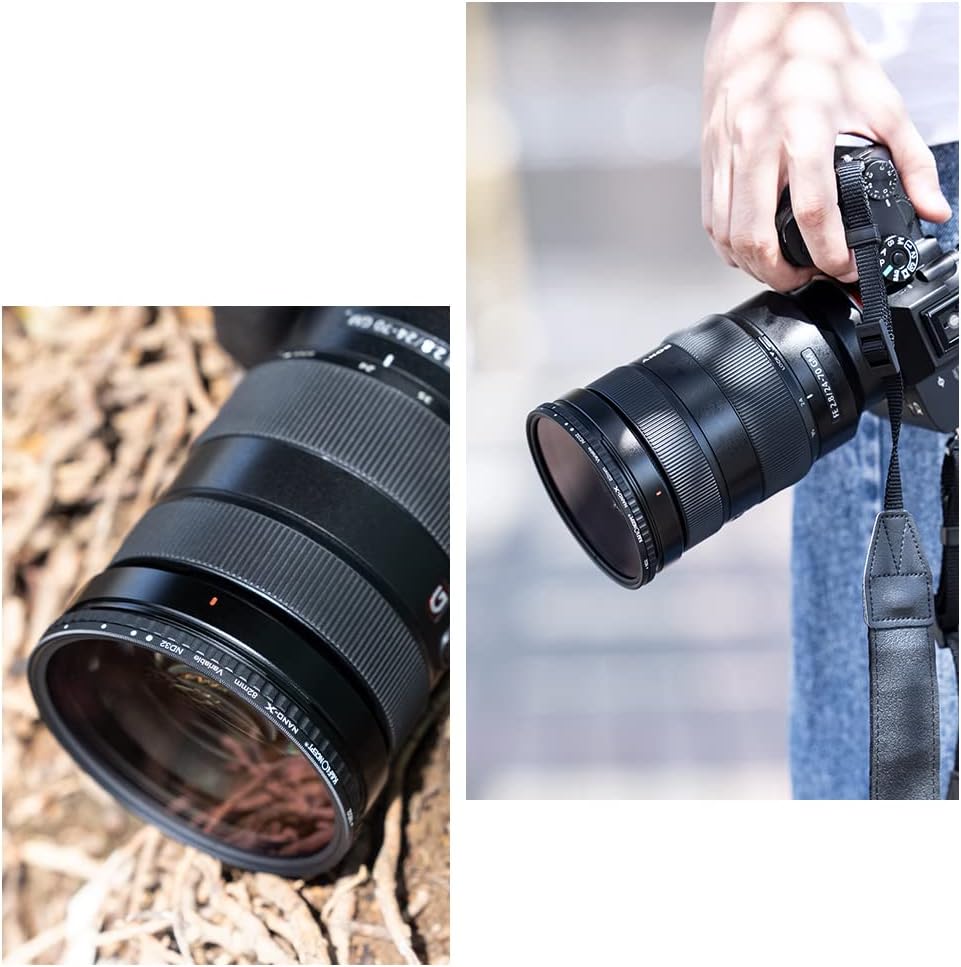 43mm Variable ND Filter ND2-ND32 Camera Lens Filter with Multi-Layer Coatings Pack of 2 D6790