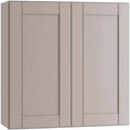 Medium Veiled Gray Thermofoil Plywood Shaker Wall Kitchen Cabinet 24 in. W x 12 in. D Q31627