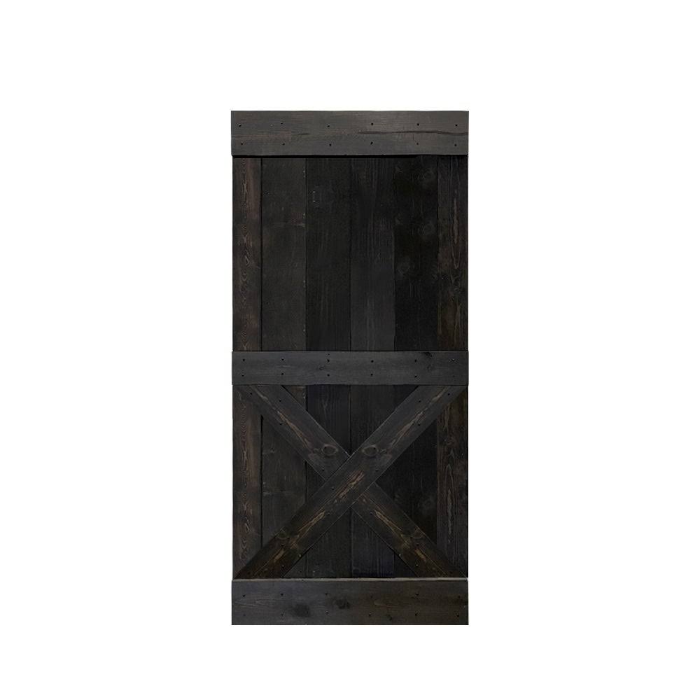 Distressed Colonial Maple Stained Solid Knotty Pine Wood Interior Sliding Barn Door Slab Q217