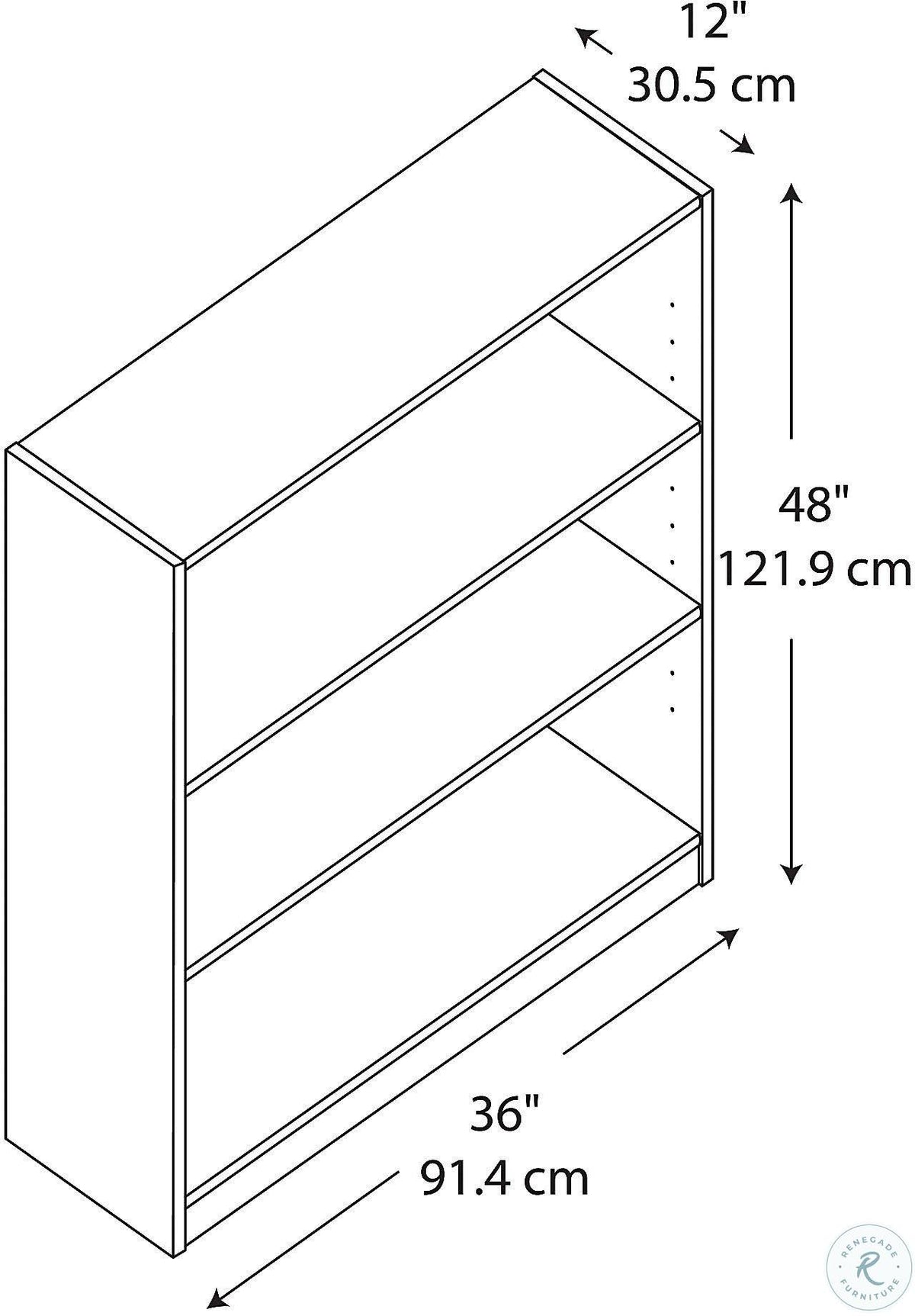 3-Shelf Mocha Cherry Bookcase Z849926