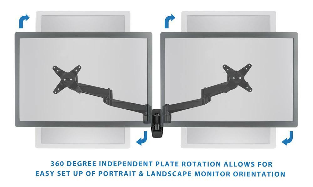 Silver Articulating Dual Monitor Wall Mount F587468