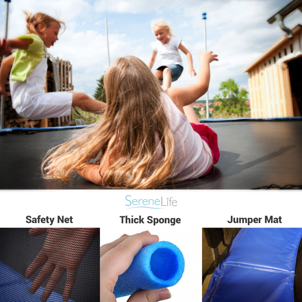 10 ft. Outdoor Trampoline with Safety Net Cage E652320