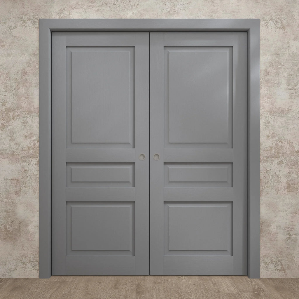 Sliding French Double Pocket Doors 36 x 80 inches Solid Wood Interior Doors J14143