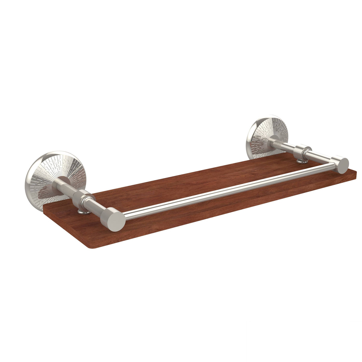 16 inch Solid Ironwood Shelf with Gallery Rail S342828