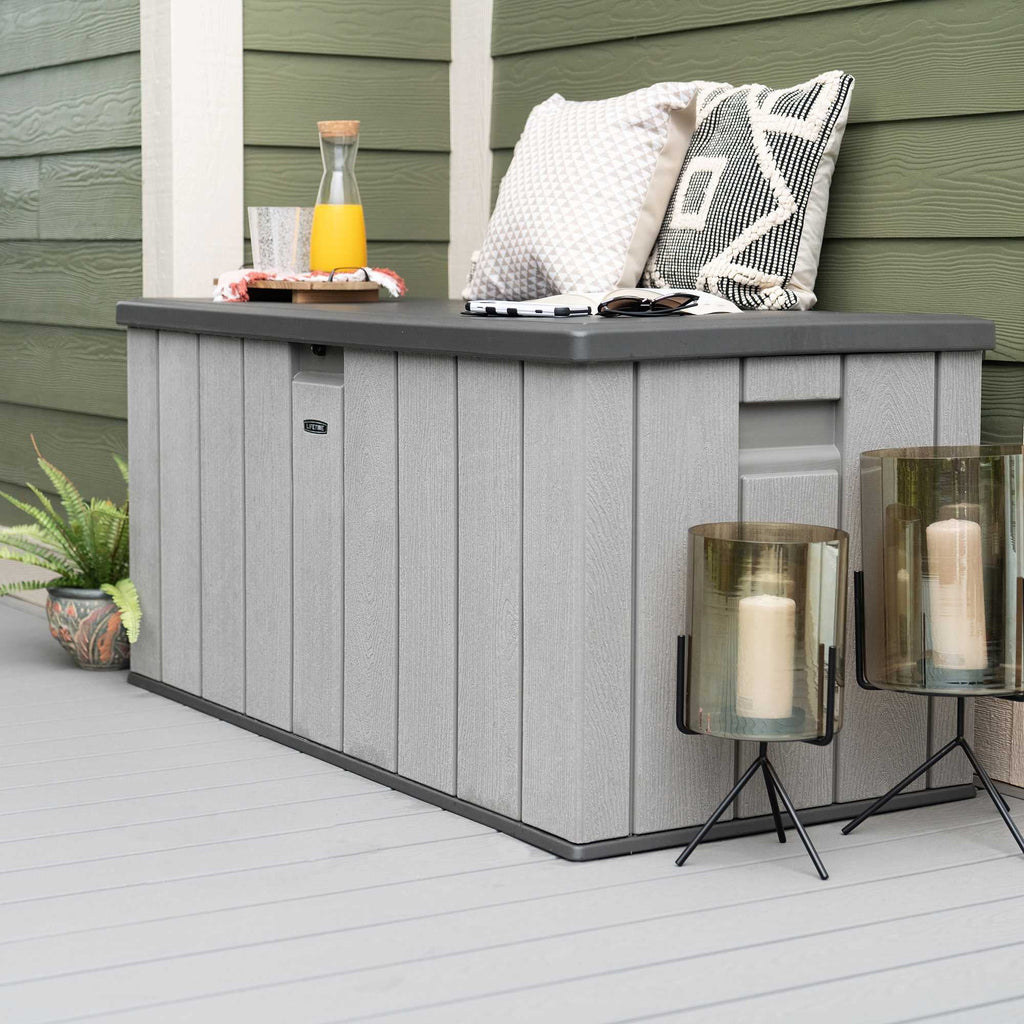 150 Gallon Outdoor Storage Deck Box, Storm Dust Gray M451