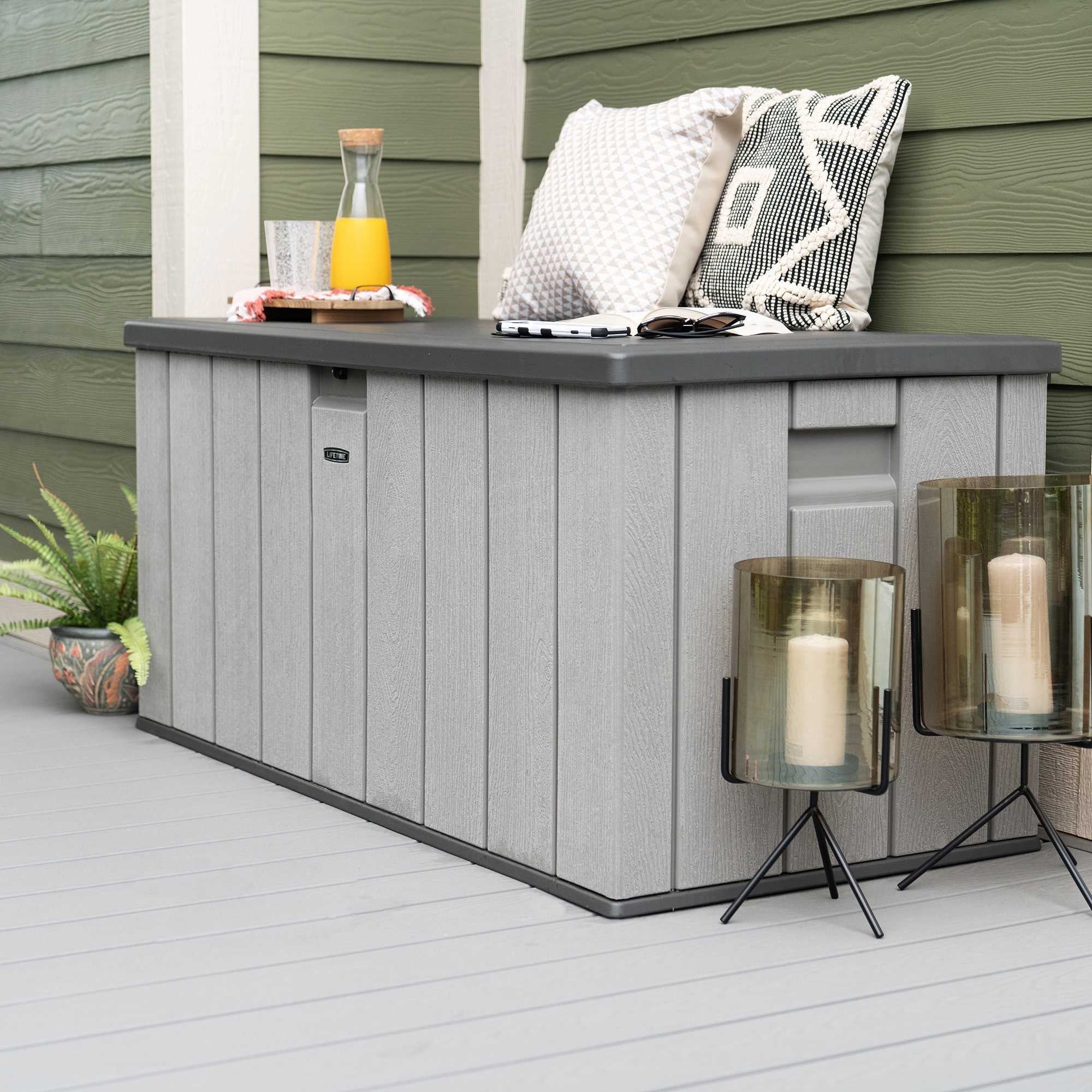 150 Gallon Outdoor Storage Deck Box, Storm Dust Gray M451
