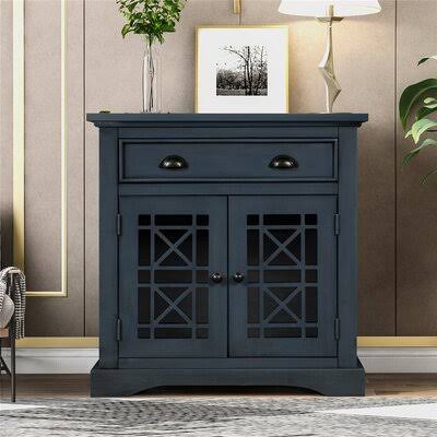 Navy Solid Wood Accent Cabinet W45972