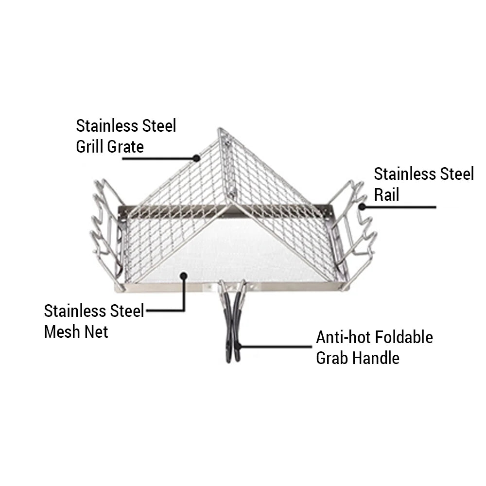 Stainless Steel Folding Camp Stove Toaster Rack N811091