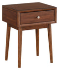 Brown Wood 1 Drawer End Table Q7468