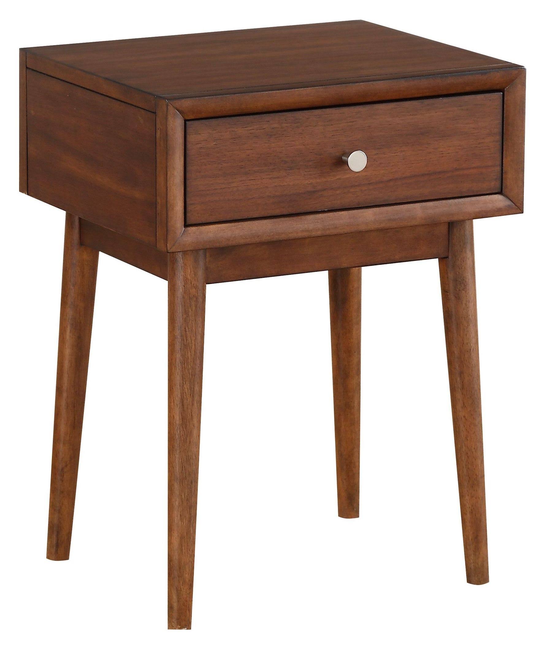 Brown Wood 1 Drawer End Table Q7468