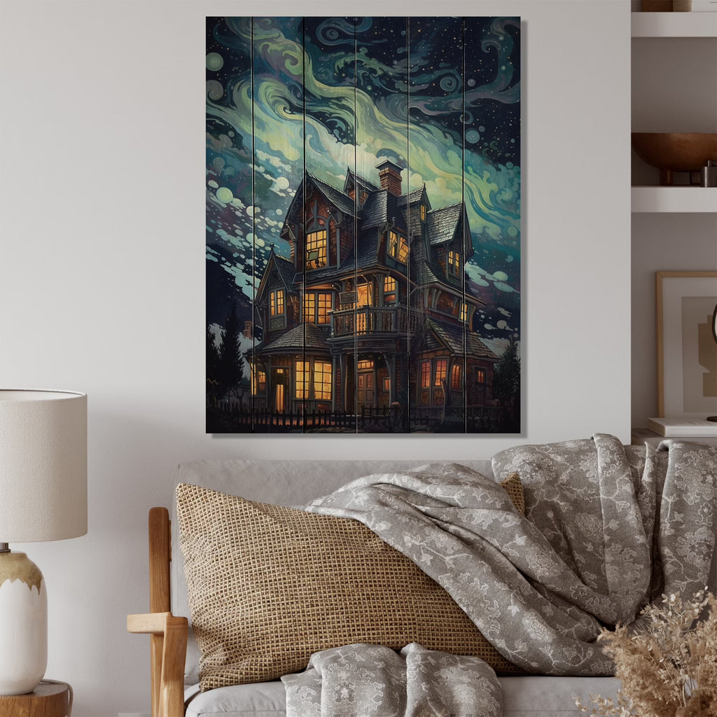 Castles Print on Natural Pine Wood W3468