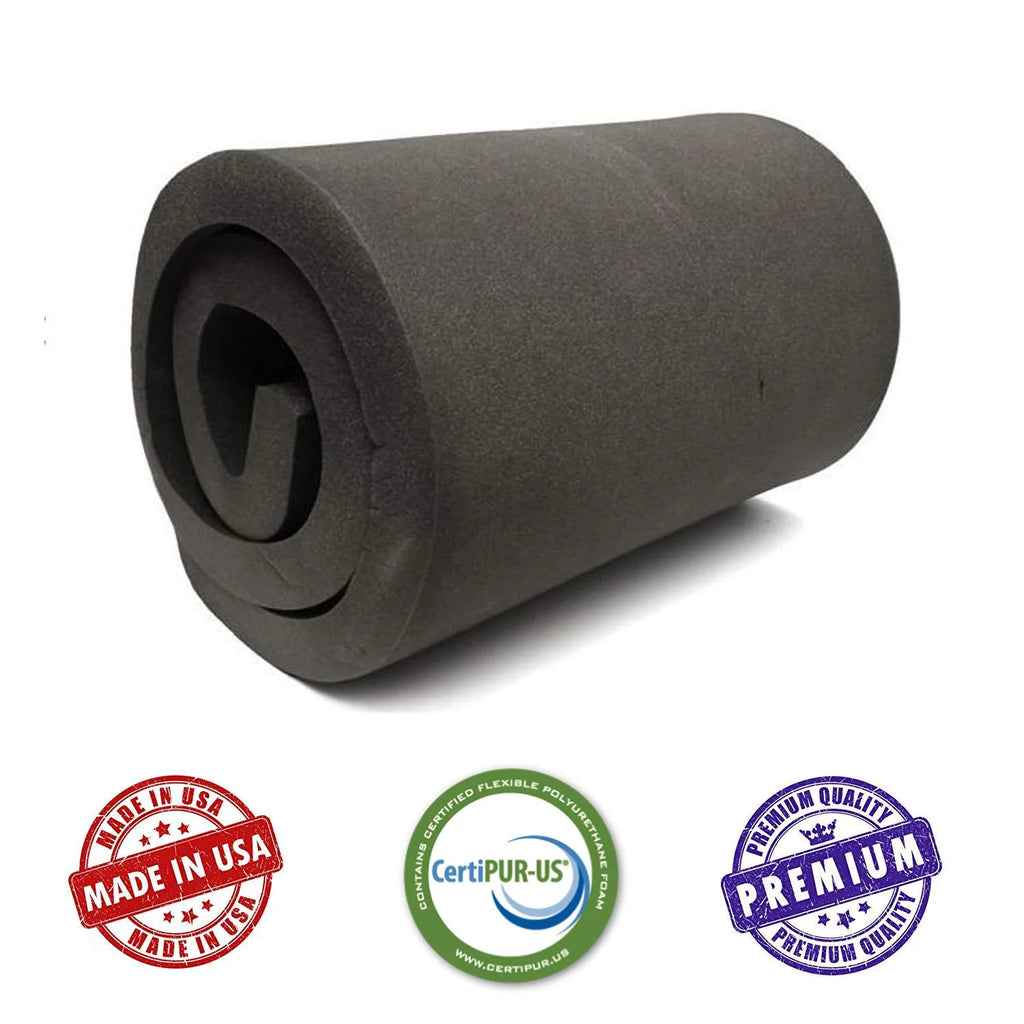 Charcoal Rubber Foam Sheet Cushion 5"H X 24"W X 72"L Q142