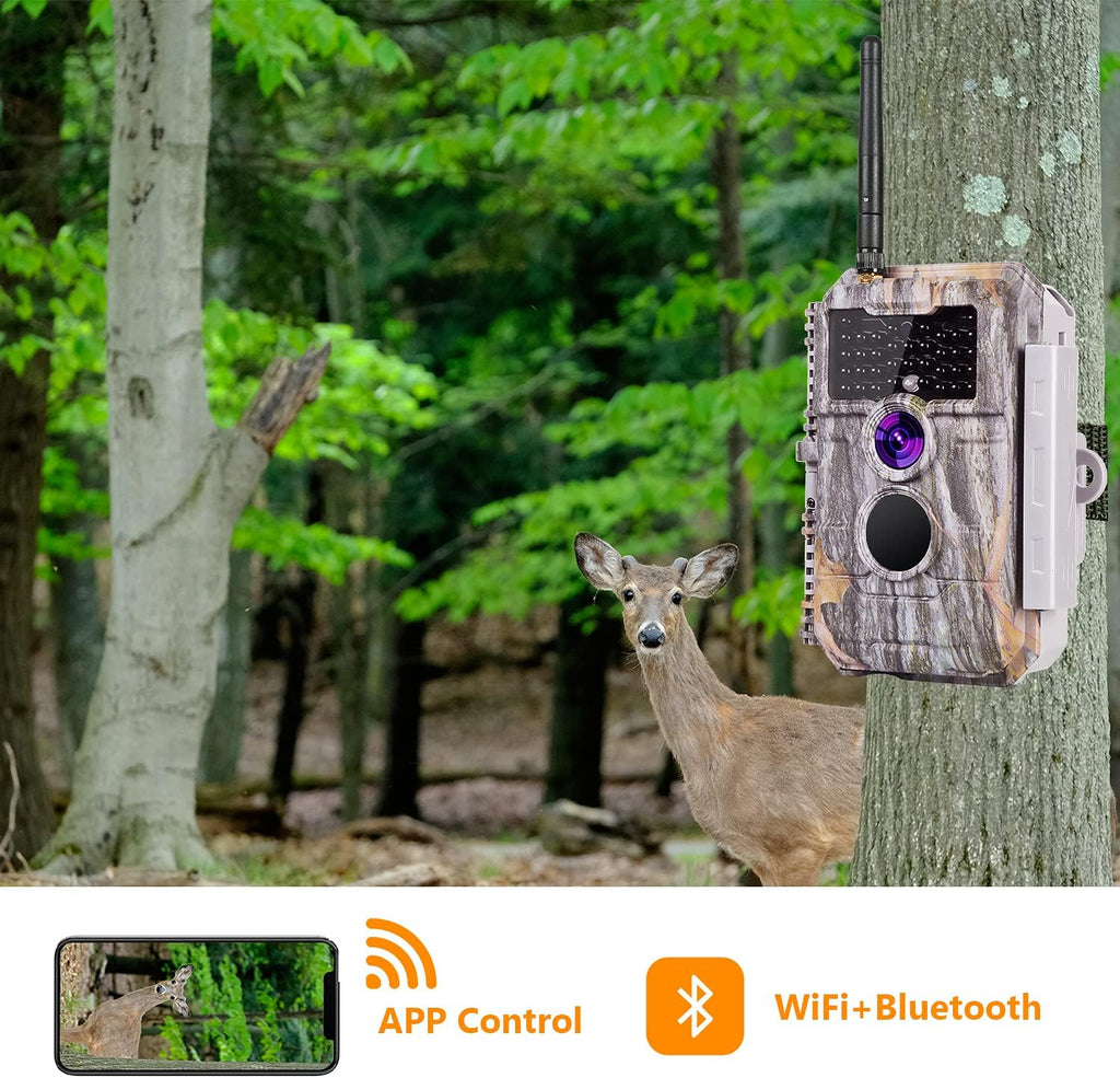 Wireless WiFi Trail Camera 24MP 1296P Night Vision No Glow Motion Activated Waterproof W870