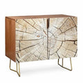Walnut/Brown/Gray 2 Door Accent Cabinet S579