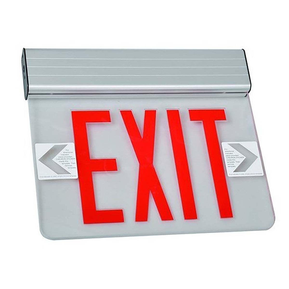 Edge Lit Exit Sign Double Sided Green LED White Housing F726118