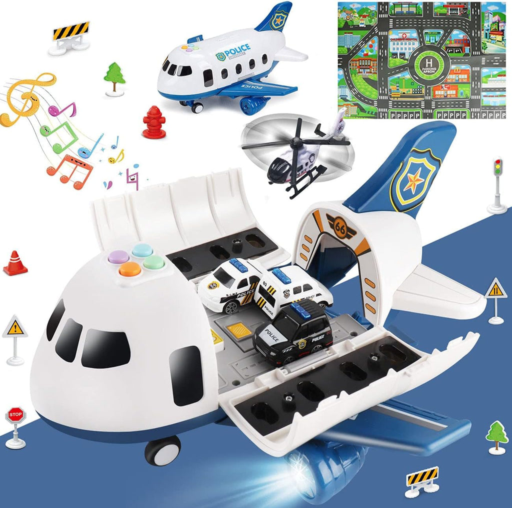 Alloy Metal Construction Toy Airplane Set with Play Mat W788132