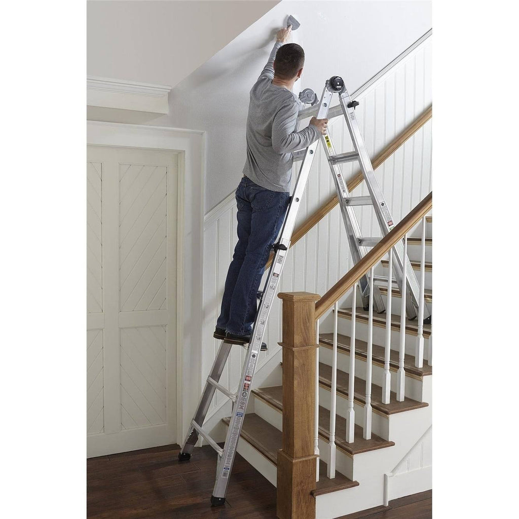 22' Max Reach Aluminum Telescoping Multi-Position Ladder D63707