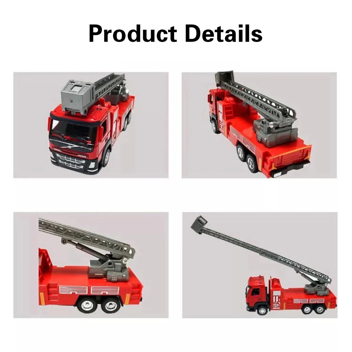 2Pc Metal Alloy Fire Ladder Truck Model 1:50 O2360